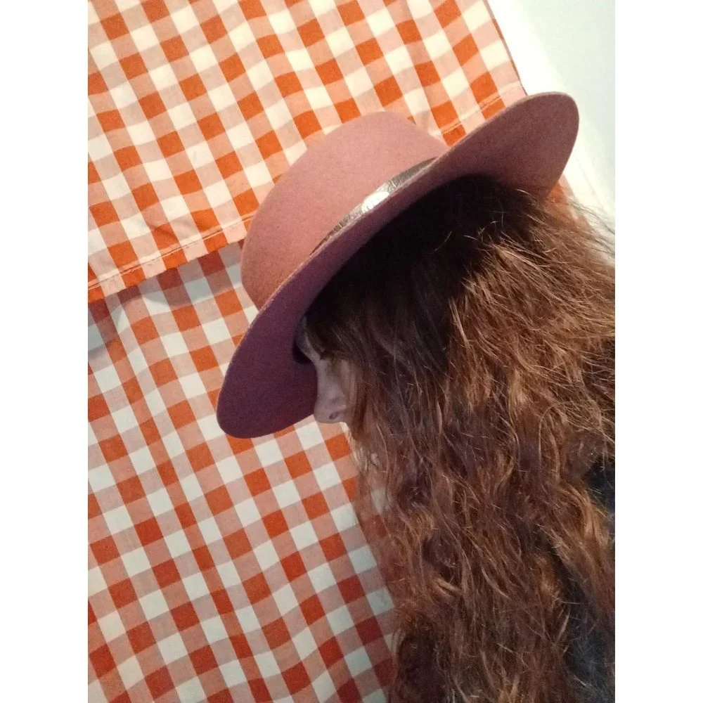 Stylish Women's Purple Felt Wide-Brim Hat